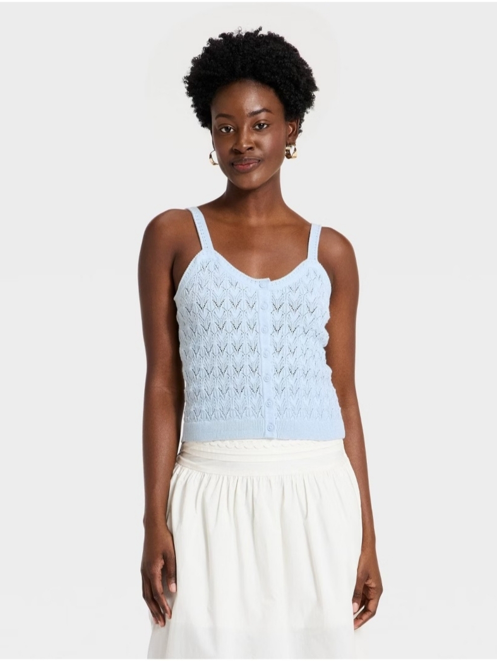 Women's Western Crafted Tank Top- Universal Thread Light Blue XS